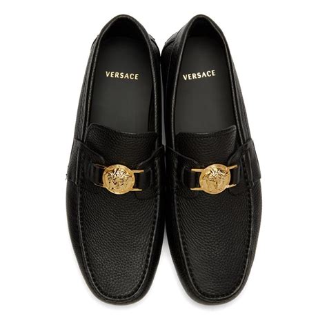 versace black shoes men|versace collection men's loafers shoes.